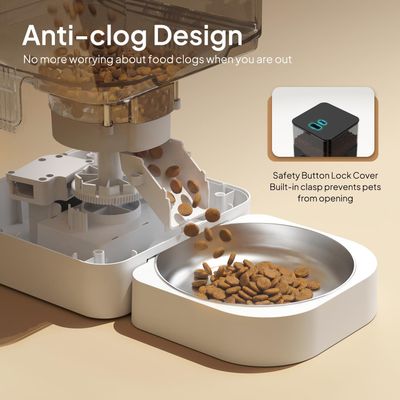 Zatte Automatischer Futterspender 6L, Timer Trockenfutter für Katzen & Hund