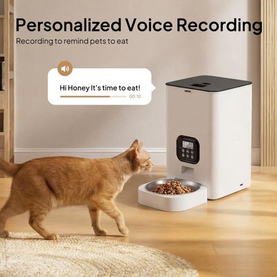 Zatte Distributeur Croquettes Auto 6L, Minuterie Chat & Chien