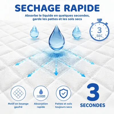 Zatte Tapis de Propreté Chien 33x45cm 100pcs Super Absorbant Anti-Fuite