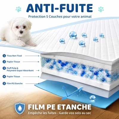 Zatte Tapis de Propreté Chien 33x45cm 100pcs Super Absorbant Anti-Fuite