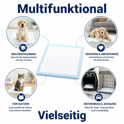 Zatte Welpen Trainingsunterlage 33x45cm 100 Stk Saugstark Auslaufsicher Zatte Welpen Trainingsunterlage 33x45cm 100 Stk Saugstark Auslaufsicher