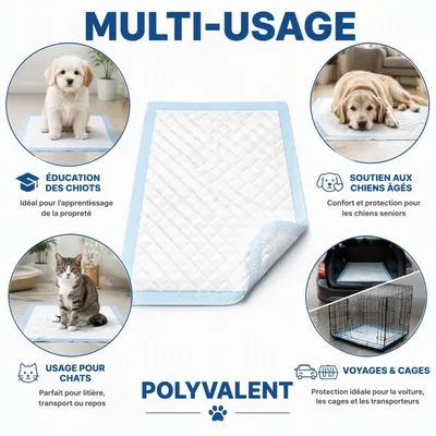 Zatte Tapis de Propreté Chien 33x45cm 100pcs Super Absorbant Anti-Fuite