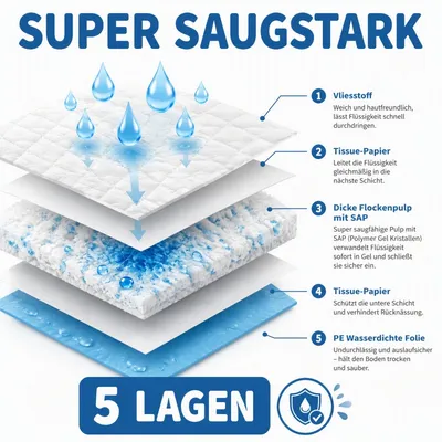 Zatte Welpen Trainingsunterlage 33x45cm 100 Stk Saugstark Auslaufsicher Zatte Welpen Trainingsunterlage 33x45cm 100 Stk Saugstark Auslaufsicher