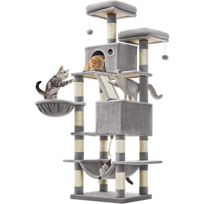 Zatte Arbre à chat 168 cm avec 2 cabanes, hamac et 14 griffoirs - Stable
