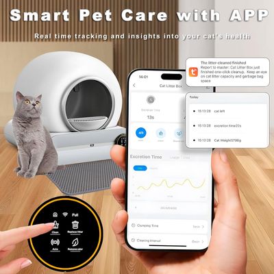 Zatte Litière autonettoyante chat 65L - Auto nettoyage, anti-odeurs, app