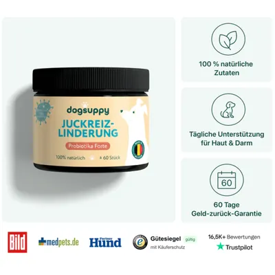 DogSuppy Juckreiz-Linderung 100 % natürlich 60 leckere Snacks