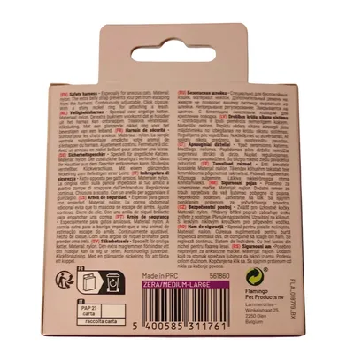 Harnais de sécurité Zera pour chat, nylon , M/L tour de cou 25-31 cm -