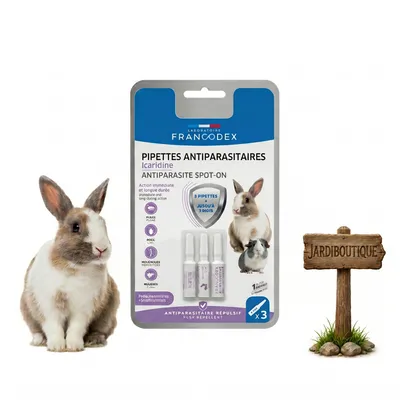 Pipettes Antiparasitaires Icaridine pour Lapin et Cochon d'Inde - 3 pipette Pipettes Antiparasitaires Icaridine pour Lapin et Cochon d'Inde - 3 pipette