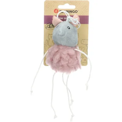 Jouet pour chat souris en peluche rose avec cataire Gripi Flamingo Jouet pour chat souris en peluche rose avec cataire Gripi Flamingo