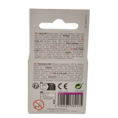 Balle de cataire compressée pour chat Katti Flamingo - Ø 5 cm Balle de cataire compressée pour chat Katti Flamingo - Ø 5 cm