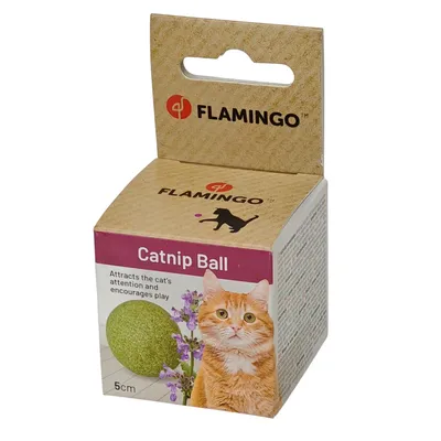Balle de cataire compressée pour chat Katti Flamingo - Ø 5 cm Balle de cataire compressée pour chat Katti Flamingo - Ø 5 cm