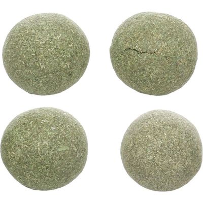Lot de 4 balles de cataire compressée pour chat Katti Flamingo - Ø 3 cm