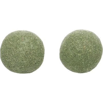 Lot de 2 balles de cataire compressée pour chat Katti Flamingo - Ø 4 cm