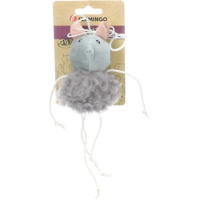 Jouet pour chat souris en peluche grise avec cataire 64cm Gripi Flamingo Jouet pour chat souris en peluche grise avec cataire 64cm Gripi Flamingo