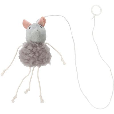 Jouet pour chat souris en peluche grise avec cataire 64cm Gripi Flamingo