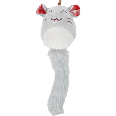 Jouet pour chat en peluche grise à la cataire Oka Flamingo 16,5 cm