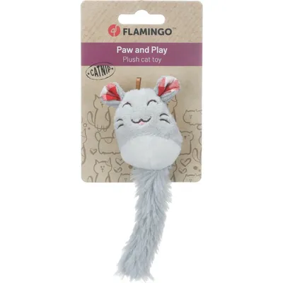 Jouet pour chat en peluche grise à la cataire Oka Flamingo 16,5 cm Jouet pour chat en peluche grise à la cataire Oka Flamingo 16,5 cm