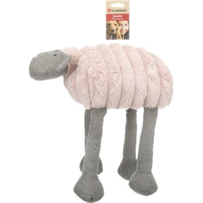 Jouet Ribola Mouton Couché Rose hauteur 35 cm pour CHIEN