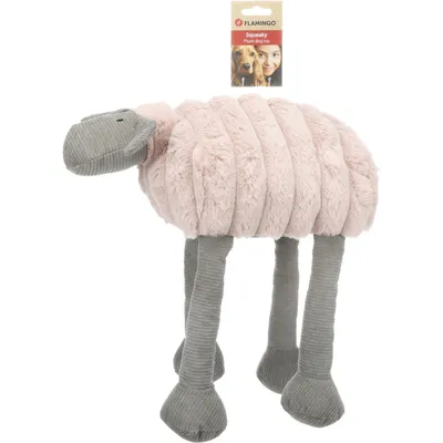Jouet Ribola Mouton Couché Rose hauteur 35 cm pour CHIEN