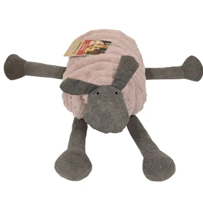 Jouet Ribola Mouton Couché Rose hauteur 35 cm pour CHIEN