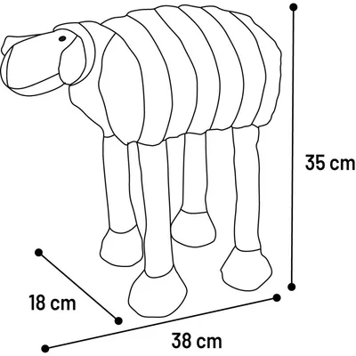 Jouet Ribola Mouton Couché Rose hauteur 35 cm pour CHIEN