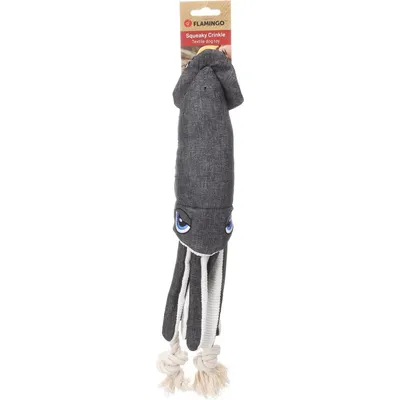 Peluche à corde pour chien Flipper calmar grise 45 cm - Flamingo Peluche à corde pour chien Flipper calmar grise 45 cm - Flamingo