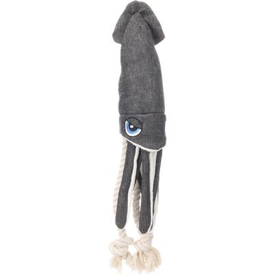 Peluche à corde pour chien Flipper calmar grise 45 cm - Flamingo