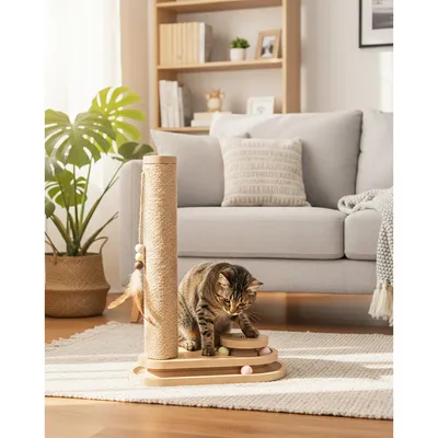 Poteau Griffoir et Circuit de Balles VOLTA Brun pour Chat Poteau Griffoir et Circuit de Balles VOLTA Brun pour Chat