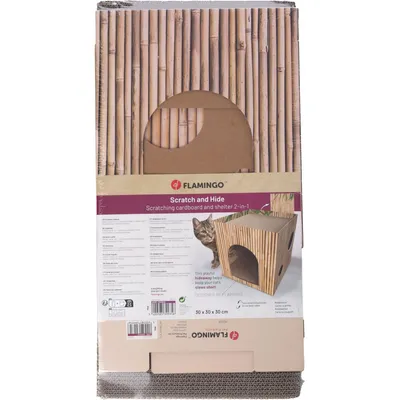 Cube Griffoir en Carton JAMI-CUBE Effet Bambou pour Chat Cube Griffoir en Carton JAMI-CUBE Effet Bambou pour Chat