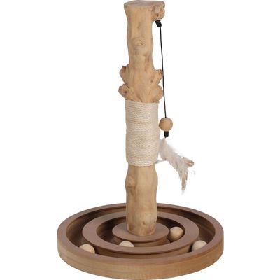Griffoir jouet pour chat en bois de caféier et corde de jute Kofti Flamingo
