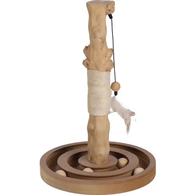 Griffoir jouet pour chat en bois de caféier et corde de jute Kofti Flamingo Griffoir jouet pour chat en bois de caféier et corde de jute Kofti Flamingo