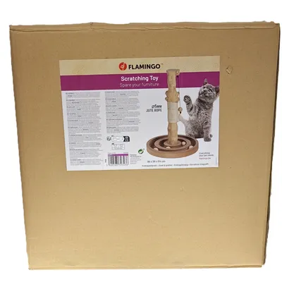 Griffoir jouet pour chat en bois de caféier et corde de jute Kofti Flamingo Griffoir jouet pour chat en bois de caféier et corde de jute Kofti Flamingo