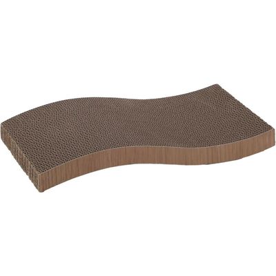 Carton à gratter double face pour chat Kwano brun - 47 cm - Flamingo