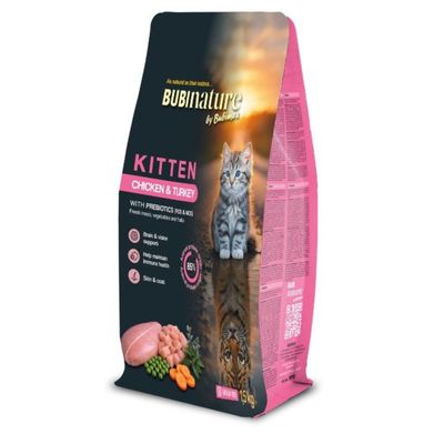Croquettes chaton sans céréales poulet et dinde Bubi Nature - 1,5 kg