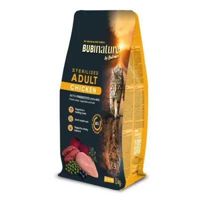 Croquettes chat stérilisé sans céréales au poulet Bubi Nature - 1,5 kg Croquettes chat stérilisé sans céréales au poulet Bubi Nature - 1,5 kg