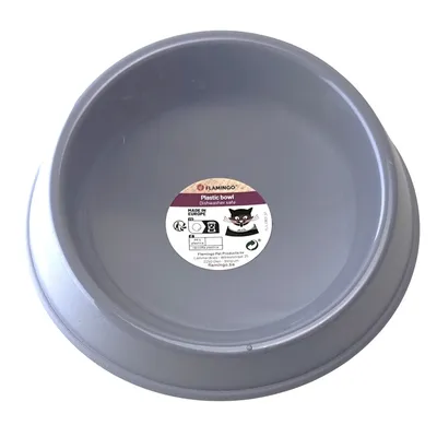 Gamelle ronde antidérapante pour chat Pandor e 250 ml - Flamingo