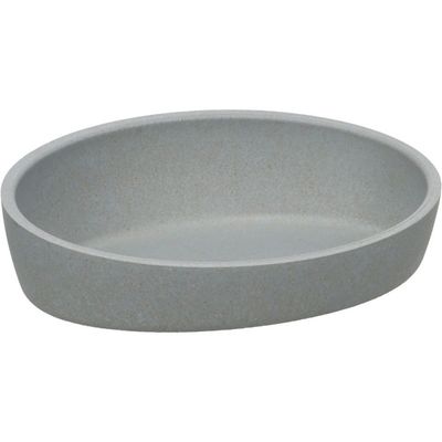 Gamelle pour chat ovale en bambou Kaunis grise- 16 cm / 270 ml