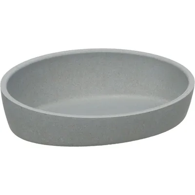 Gamelle pour chat ovale en bambou Kaunis grise- 16 cm / 270 ml