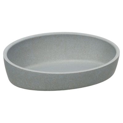 Gamelle pour chat ovale en bambou Kaunis grise- 16 cm / 270 ml
