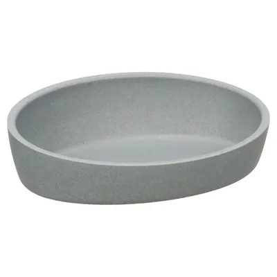 Gamelle pour chat ovale en bambou Kaunis grise- 16 cm / 270 ml