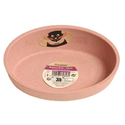 Gamelle pour chat ovale en bambou Kaunis rose - 16 cm / 270 ml