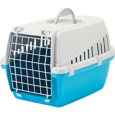 Cage de Transport Trotter 1 Gris et Turquoise pour Chat - Maximum 5 kg