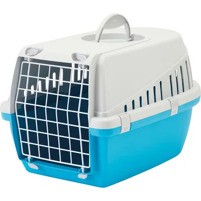Cage de Transport Trotter 1 Gris et Turquoise pour Chat - Maximum 5 kg Cage de Transport Trotter 1 Gris et Turquoise pour Chat - Maximum 5 kg