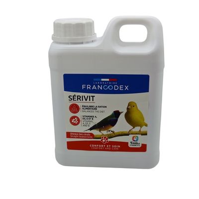 SÉRIVIT Francodex 1L - Supplément Vitaminé pour Oiseaux à Becs Droits