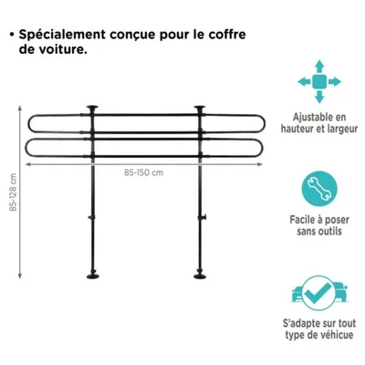 Grille de Sécurité Auto Universelle et Réglable NOMAD pour Chien Grille de Sécurité Auto Universelle et Réglable NOMAD pour Chien