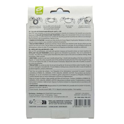 Collier antiparasitaire répulsif 35 cm Francodex - Chat
