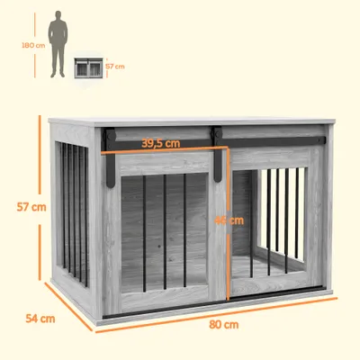 PawHut - Cage chien industrielle porte coulissante à verrou - noir