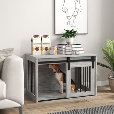 PawHut - Cage chien industrielle porte coulissante à verrou - noir