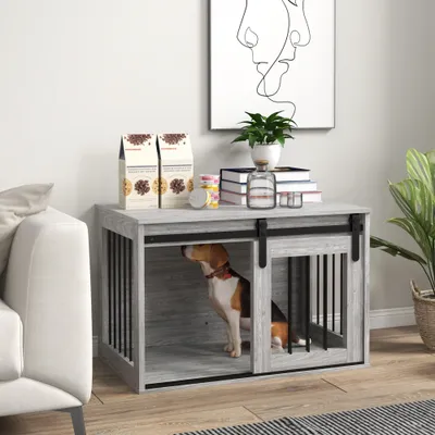 PawHut - Cage chien industrielle porte coulissante à verrou - noir