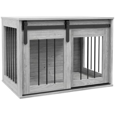 PawHut - Cage chien industrielle porte coulissante à verrou - noir